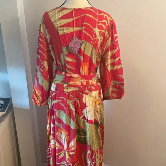 POWDER limited edition tropical wrap dress size large NWT - Picture 9 of 16